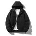 Men's Workwear Color-Block Hooded Jacket – Oversized Korean Streetwear Corduroy Coat (M-4XL, Khaki/Beige/Black/Orange) – Lightweight Polyester_viptrois.com