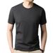 100% Pure Cotton Short Sleeved T-shirt Round Neck Solid Color Men's Summer New Item 180g Middle-aged And Young Base Top_viptrois.com