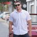 Men's Clothing Plus Size Summer New Large Size Men's Short Sleeved Shirt Fat Guy Large Loose Casual Thin Solid Color Stretch Shirt Men Fat_viptrois.com