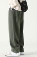 Spring New Solid Color Simple Wide-leg Workwear Straight-leg Casual Pants, Men's Loose And Versatile Long Pants_viptrois.com