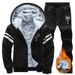 Men's Fleece-Lined Winter Set | Hooded Sweatshirt & Joggers | Thermal Polyester | Streetwear Essentials (Gray/Black/Navy Blue)_viptrois.com