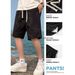 Men's Summer Ice Silk Shorts Printed Five-Point Loose Straight Leg Drawstring Sports Pants Thin Durable Trendy Bottoms_viptrois.com