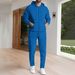 Men's Clothing Spring And Autumn Sports Leisure Waffle Hooded Long Sleeved Sweatshirt Suit_viptrois.com