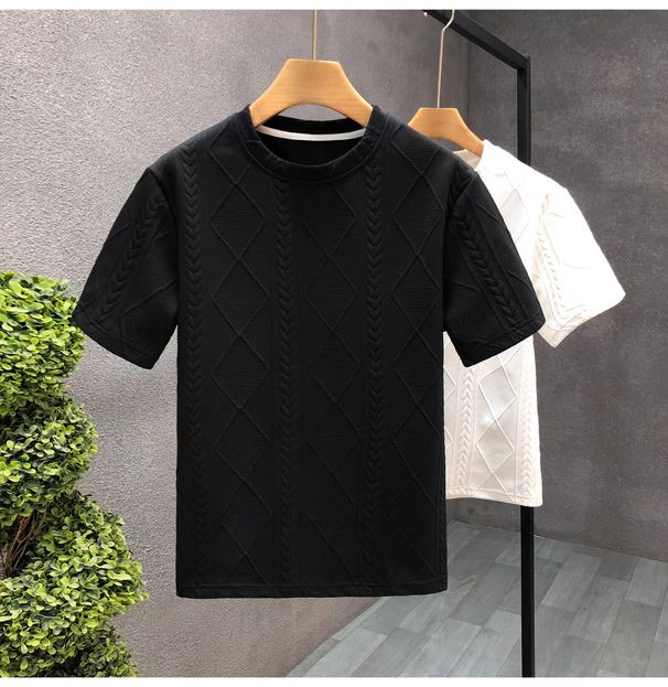 Men's Clothing New Short Sleeved T Shirt For Men Trendy Simple Half Sleeved Top_viptrois.com