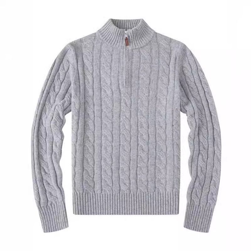 Clothing RL Pony Embroidered Men's Paul Sweater Half-height Zipper Knitwear Business Polo Base Shirt Twist_viptrois.com