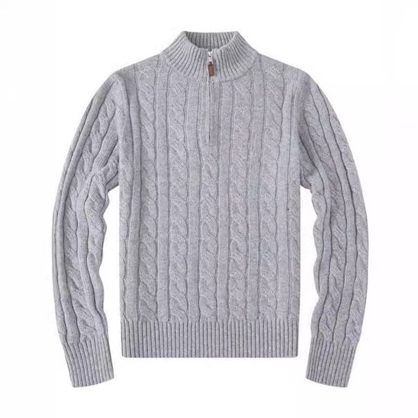 Clothing RL Pony Embroidered Men's Paul Sweater Half-height Zipper Knitwear Business Polo Base Shirt Twist_viptrois.com
