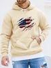 Men's Autumn And Winter Casual Fashionable Loose Hooded Sweatshirt With American Flag Pattern Printed Warm Long Sleeved Pullover_viptrois.com
