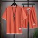 Men's Clothing Men's Two Piece Suit Couple Loose Large Size Five Point Pants Outdoor Casual_viptrois.com