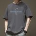 Short Pure Cotton T-shirt Summer Round Neck Loose Fit Men's Casual Half Sleeved Clothes Printed British_viptrois.com