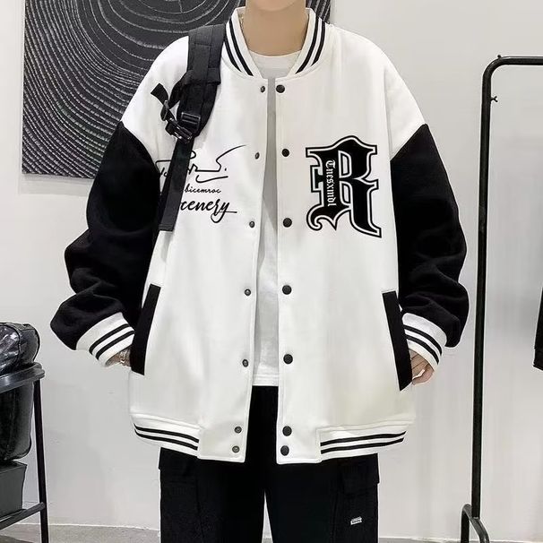 American Trendy Brand Baseball For Spring Autumn Summer Loose Fitting And Handsome High Street Men's Casual Jacket Upper_viptrois.com