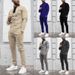 Men's Clothing Men's Waffle-Knit Zip-Up Hoodie & Jogger Set - Casual Two-Piece Outfit Fashion Trends Hot-selling_viptrois.com