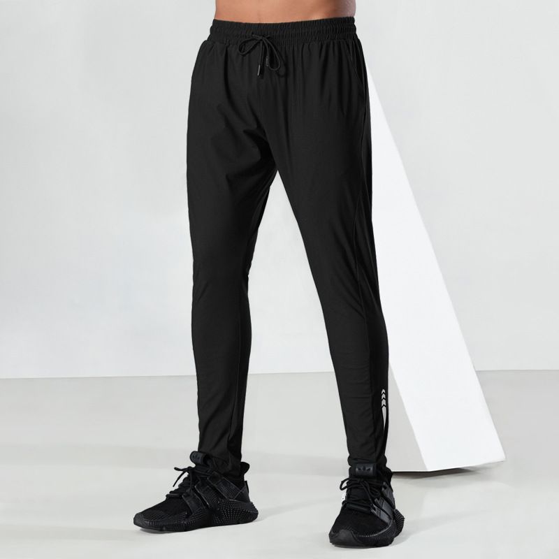 "Men's Slim-Fit Ice Silk & Velvet Training Pants - Quick-Dry Stretch For Running & Gym (Black/Gray/Army Green/Royal Blue)"_viptrois.com