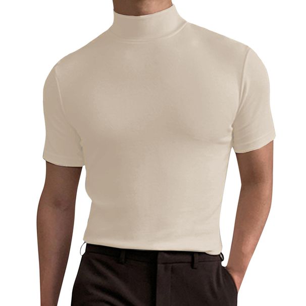 Men's Clothing Men's High Neck Long Sleeve T-Shirt – Winter Thermal Base Layer, 50% Acetate Milk Silk (S-XXXL)_viptrois.com