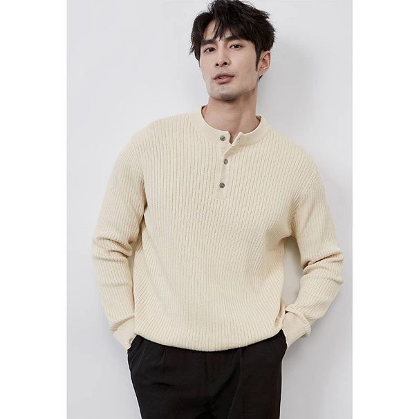 Men's Long Sleeve Knit Polo Shirt - Breathable, Comfortable & Stylish Casual Wear For Spring & Autumn_viptrois.com