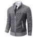 Men's Clothing Stand Collar Cardigan Sweater Coat Casual Stand Collar Cardigan Sweater – Fleece-Lined Diamond Quilted Jacket (5 Colors, Sizes M-4XL)_viptrois.com
