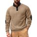 Men's Clothing European And American Color Matching Autumn And Winter Loose Casual Fleece Stand Collar Pullover Half Zip Long Sleeve Sweatshirt_viptrois.com