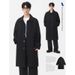 Men's Long Coat Autumn Winter Fashionable Loose Casual Stylish Jacket With Multiple Pockets, Slim Fit, Polyester Blend, Black/Brown/Grey/Khaki_viptrois.com