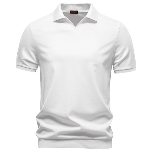 Breathable Tencel Polo Shirt For Men, Soft & Silky Casual Business Tee With Classic Seagull Collar, Comfort-Fit Short Sleeve Top_viptrois.com