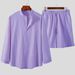 Men's Clothing Men's Casual Cotton And Linen Suits Men's Home Clothes Loose Long Sleeved Shorts Two Piece Suit_viptrois.com