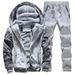 Men's Thick Fleece Hoodie Suit Sports Casual Men's Coat_viptrois.com