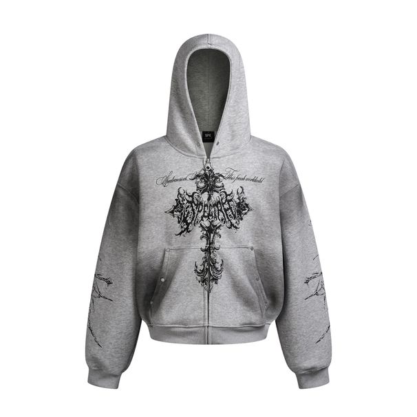 Men's Clothing Jiayiku Men's 2025 Wasteland Style Dirty Dye Cross Sweatshirt Autumn And Winter Jacket Heavy American Street Hoodie Men_viptrois.com