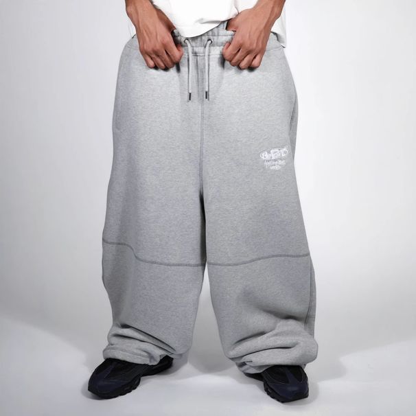 Men's Clothing 2025 European And American Men And Women Couples Same Loose Embroidered Double Pockets Exposed Line Sweatpants One Piece Wholesale_viptrois.com
