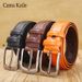 Men's Genuine Leather Belt Classic Business Pin Buckle Soft Leather Belt Trouser Belt Men's Leather Belt_viptrois.com