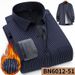 Men's Winter Flannel Long Sleeve Shirt - Thickened Warm Business Casual Striped Shirt For Dad, Comfortable & Stylish_viptrois.com