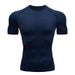 Men's Clothing Solid Color Sports Tights Fitness Clothes Men's Running Casual Bottoming Shirt Large Size Yoga Sportswear Round Neck Short Sleeves_viptrois.com