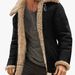 Men's Faux Suede Fleece Lined Winter Jacket - Thick Warm Coat With Stand Collar, Zipper Closure, Long Sleeve, Multiple Colors & Sizes_viptrois.com