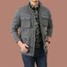 Men's Casual Workwear Jacket With Multiple Pockets, Stand Collar Water-Resistant & Durable, Relaxed Fit (Black/Khaki/Army Green/Gray) - Sizes M To 5XL_viptrois.com
