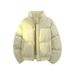 Men's Clothing Thickened Patterned Warm Couple Puffer Jacket, Men's Outerwear, Stand Collar, Short Loose Cotton Coat, Women's Winter Style_viptrois.com