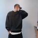 Huamian 2026 Autumn And Winter Round Neck Steel Printed Deerskin Fleece Sweater Male Students Ins Solid Color Loose Fake Two-piece Top_viptrois.com