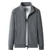 Men’s Cotton Zip-Up Hoodie – Minimalist Stand Collar Sweatshirt (L-6XL, Relaxed Fit)_viptrois.com