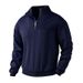 Men's Clothing Retro Stand Collar Cross Border Sweatshirt Half Zipper Pullover Loose Heavy Jacquard Long Sleeved Sweatshirt_viptrois.com