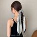 New Versatile Decorative For Women, Black And White Professional Striped Neck Scarf, Elegant Fashionable 70s Korean_viptrois.com