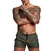"Waterproof Men's Beach Shorts - Quick-Dry Anti-Odor Swim Trunks With Drawstring (White/Black/Army Green/Mint) - M-3XL"_viptrois.com