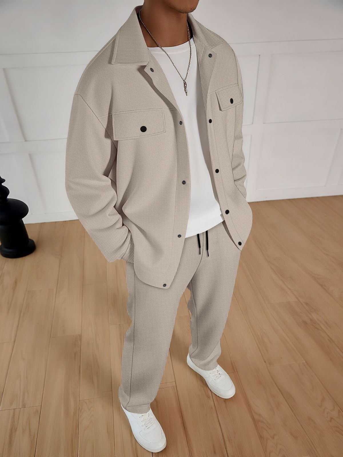 Men's Casual Sportswear Set – Slim-Fit Zip-Up Jacket & Straight-Leg Pants (Black/Navy/Wine/Beige/Sky Blue, S-XXXL)_viptrois.com