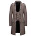Loom Loom 2020 New Foreign Trade European Size Mid-Length Style Men's Two-Piece Herringbone Wool Trench Coat YF18_viptrois.com