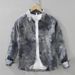 Tie Dye Retro Long Sleeved Shirt For Men, Fashionable And Versatile, Artistic And Casual Loose Top_viptrois.com