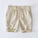 Men's Clothing Elastic Drawstring Ramie Casual Linen Shorts Men's Summer Beach Versatile Loose Cotton And Linen Shorts_viptrois.com