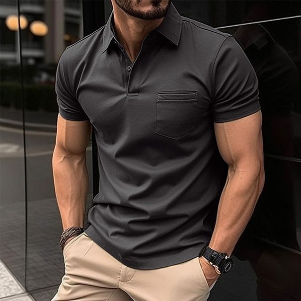 Men's Breathable Polo Shirt With Chest Pocket - Lightweight, Quick-Dry, Comfort Fit For Summer - Casual & Sports Wear (S-5XL, Multiple Colors)_viptrois.com