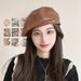 Autumn New Hat For Women, Leather Small Face Beret, Niche Personality Artist Hat, Beret Style_viptrois.com