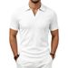 Men's Clothing Men's Summer Shirts Style Solid Color V Neck Short Sleeves Collared T Shirts For All Seasons For Formal & Casual_viptrois.com