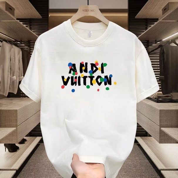 2025 Summer Loose Men And Women Pullover 100% Cotton Short Sleeve T-shirt_viptrois.com