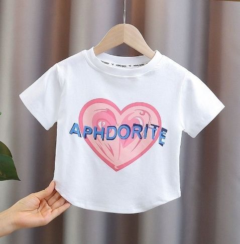 Baby Clothes Girls Love Suspenders Set Summer Thin Casual Wear Girls Big Children Two-piece Set_viptrois.com