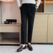 Men's Waffle Texture Dress Pants – Slim Fit, Stretch Waist, Business Casual (Black/Navy/Green/Khaki, 28-38)_viptrois.com