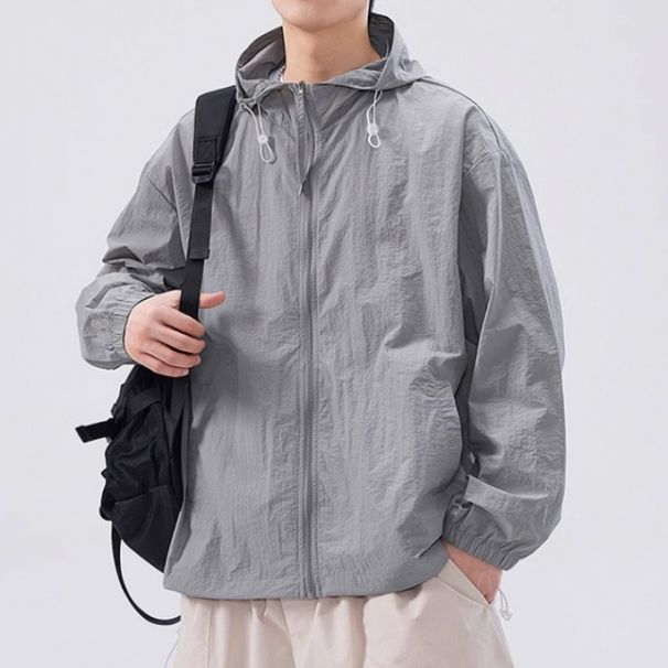 Men's Lightweight UPF50+ Sun Protection Hoodie - Breathable Summer UV Blocking Jacket For Outdoor Travel, Hiking & Casual Wear_viptrois.com