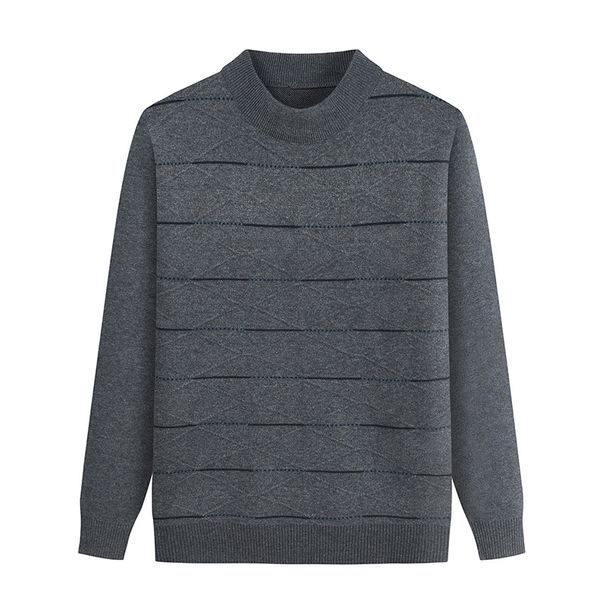 Dad's Autumn Winter Base Round Neck Middle-Aged And Elderly Men's Pullover Sweater, Loose Casual Top_viptrois.com