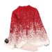 Christmas Snowflake Gradient Men's Autumn And Winter Red Round Neck Knitted Sweater Lazy Style Casual Top_viptrois.com